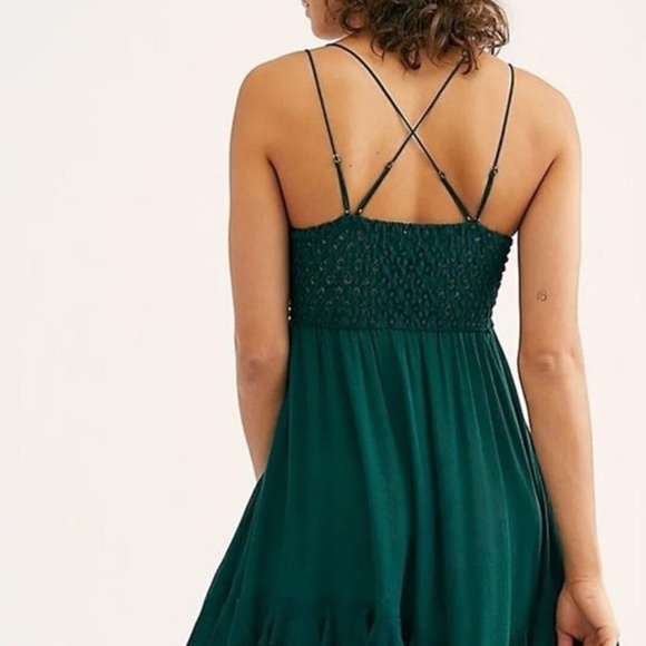 Free People Adella Slip Dress  - Hunter Green - Picture 2 of 3